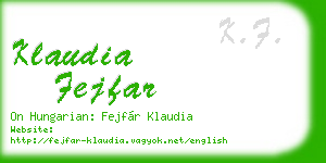 klaudia fejfar business card